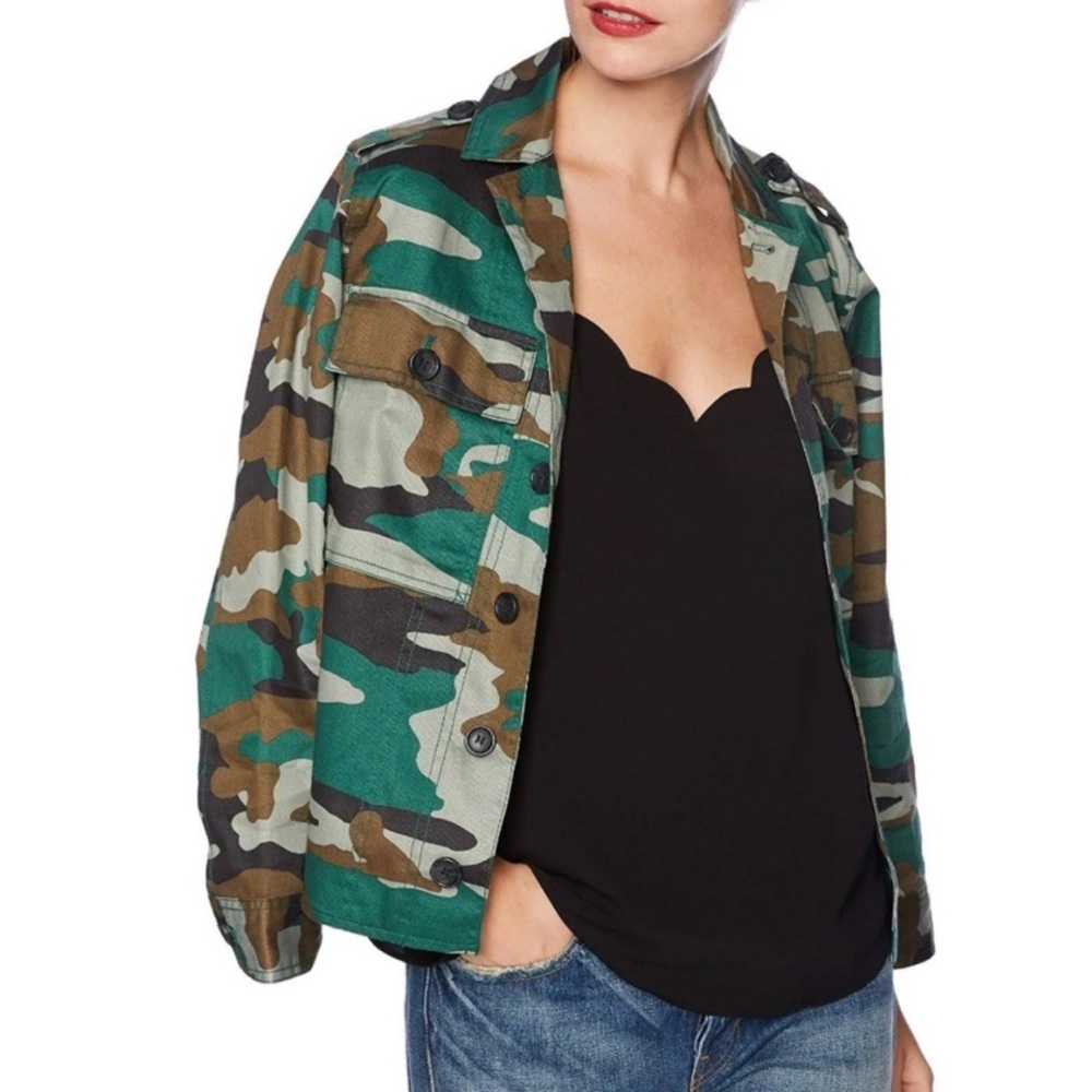 J. Crew Mercantile Camouflage Button Front Utility Shirt Jacket Women’s XS
